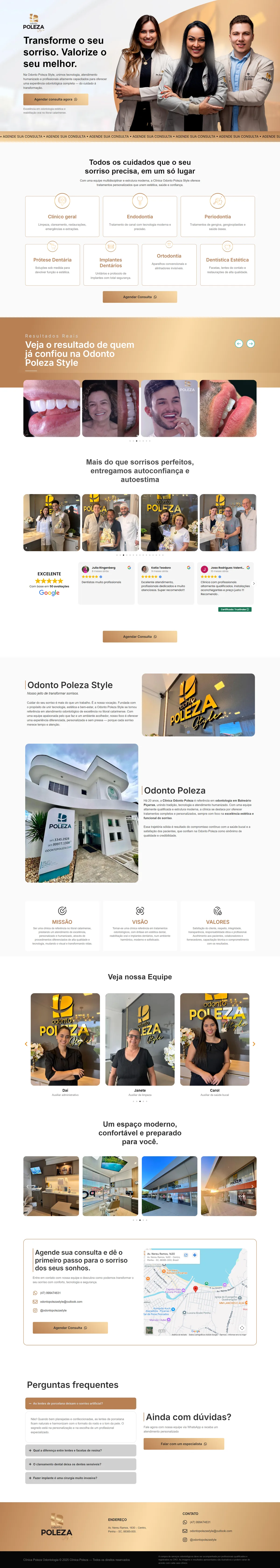Preview da landing page Odonto Poleza Style